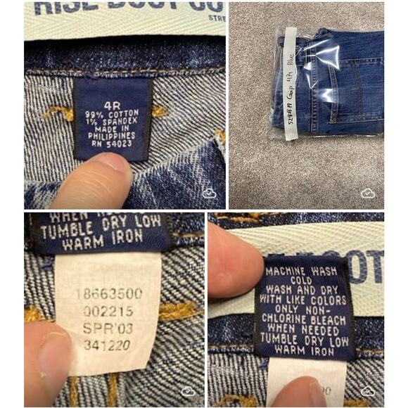 Y2k Grunge Streetwear Gap bootcut jeans sz 4R low rise dark wash Rodeo Western - Picture 4 of 13